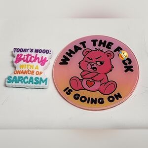 Flatback Funny Beads Spicy Crafts Badge Keychain Magnet Clip Acrylic Bear